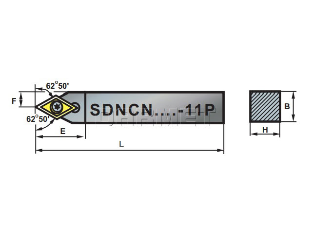 nóż tokarski SDNCN1616-11P - rysunek techniczny