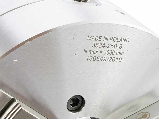 Uchwyt tokarski samocentrujący spiralny, stalowy, 3 - szczękowy: 250 MM (DIN 55027) - BISON BIAL (3534-250-8)