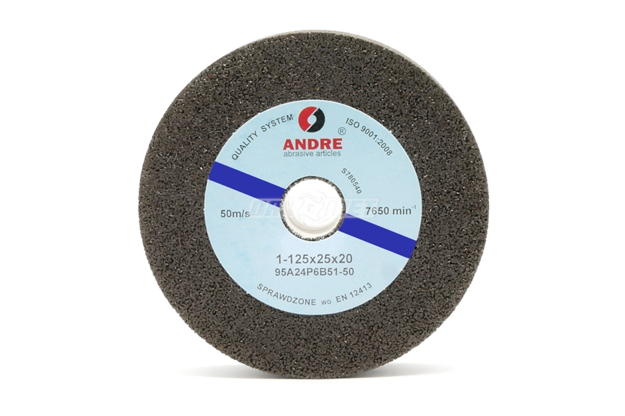Kamień szlifierski 125 x 25 x 20 mm | ściernica płaska | typ 1 | 95A24P6B51 - ANDRE 110551