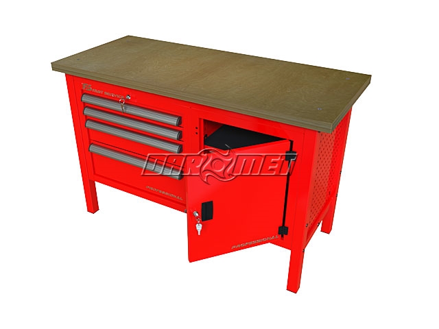 STÓŁ WARSZTATOWY Z SZAFKAMI - 1400x600 mm - FAST SERVICE (P-3-076-01)