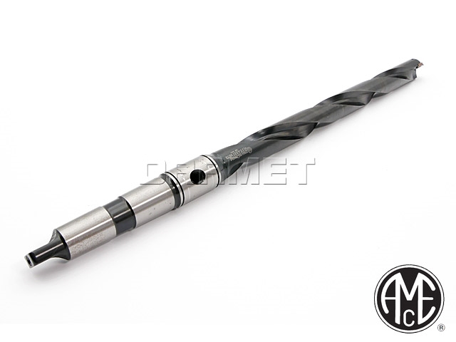 Wiertło płytkowe przedłużone z chwytem stożkowym Morse'a 3, kanałki wiórowe śrubowe - AMEC (25015H-003M)