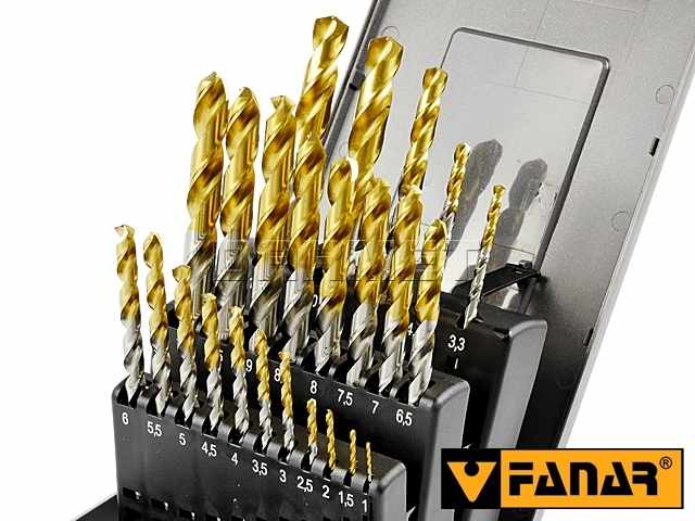 Zestaw wierteł do metalu | HSS-E INOX TiN | CZW-24 | 24 szt. - FANAR (Z2-024315-0000)