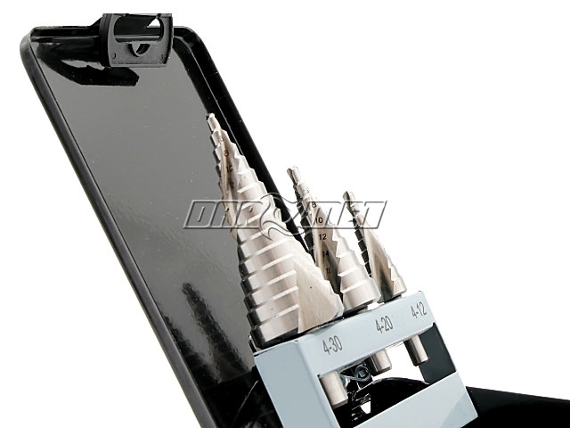 Wiertło stożkowe stopniowe | 4 - 30 mm | HSSCo - ZESTAW 3 SZTUK - FESTA Standard (170106)