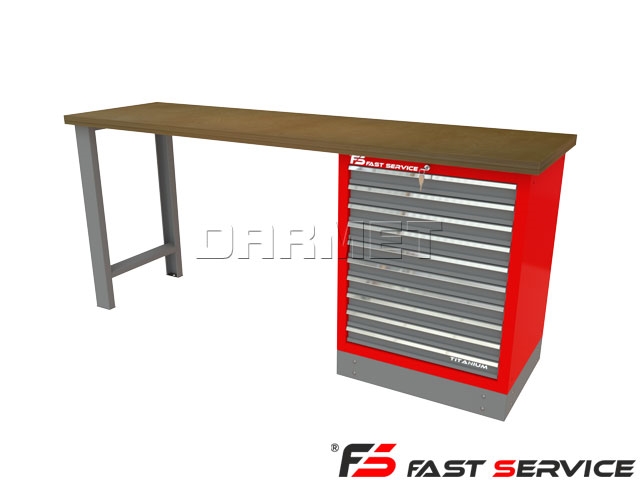 Mocny metalowy stół warsztatowy 209x60cm - FAST SERVICE (T-10-01)