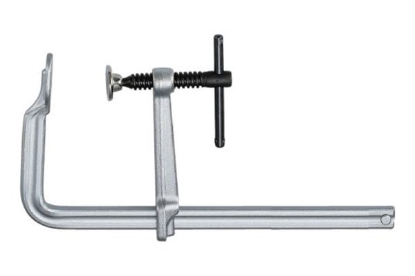 Ścisk stalowy, śrubowy EUG z uchwytem "T", 400 x 100 mm, nacisk 450 kg, odmiana standard - ZALCO EUG40CS10