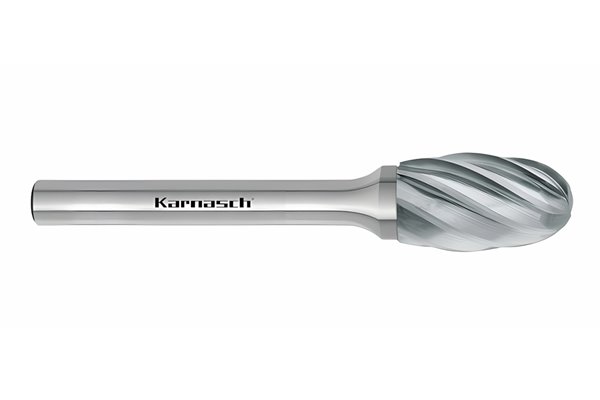 Pilnik obrotowy owalny TRE HP-7 z węglika | frez do aluminium 10 x 16 mm | chwyt 6 mm - KARNASCH 113045030