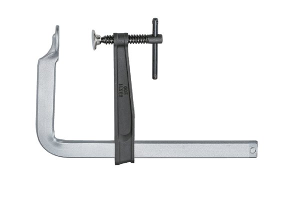 Ścisk stalowy, śrubowy EUF z uchwytem "T" i płaską szyną 500 x 200 mm, nacisk 420 kg, głęboki - ZALCO EUFD6050