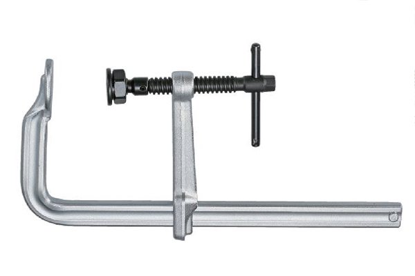 Ścisk stalowy, śrubowy EUGM z uchwytem "T", 800 x 160 mm, nacisk 1800 kg, odmiana ciężka - ZALCO EUGM80C