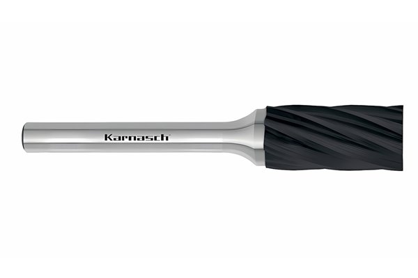 Pilnik obrotowy walcowy ZYA HP-7 z węglika | z powłoką BLACK-TEC | frez do aluminium 20 x 25 mm | chwyt 6 mm - KARNASCH 115005130