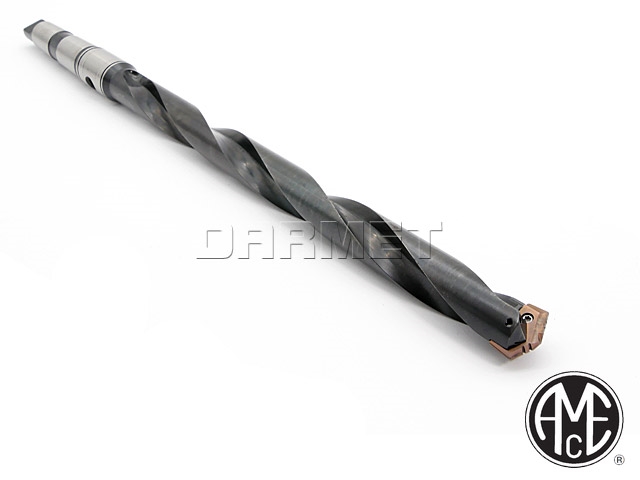 Wiertło płytkowe przedłużone z chwytem stożkowym Morse'a 3, kanałki wiórowe śrubowe - AMEC (25015H-003M)