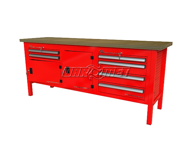 STÓŁ WARSZTATOWY Z SZAFKAMI - 2070x600 mm - FAST SERVICE (P-3-167-01)