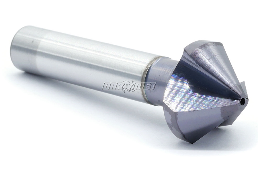 Pogłębiacz stożkowy 20,5 mm / 90° kobaltowy | chwyt walcowy | DIN 335-C HSSE z powłoką TiAlN - FENES 0641-261-030-135