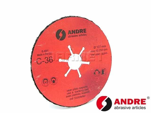 Tarcza fibrowa - 127MM x 22,2MM, ziarnistość C36 - ANDRE (820006)