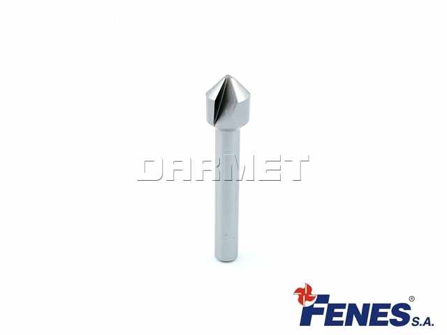 Pogłębiacz stożkowy 3-ostrzowy 90° z chwytem walcowym, DIN 335-C HSS - 10,4MM - FENES