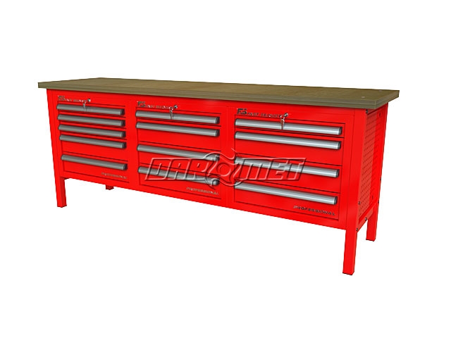 STÓŁ WARSZTATOWY Z SZAFKAMI - 2070x600 mm - FAST SERVICE (P-3-141-01)