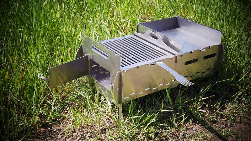 Grill składany, turystyczny ze stali nierdzewnej| 46,3 x 25 x 20 cm - DARMET