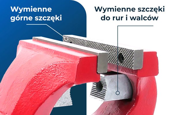 Imadło ślusarskie | szczęki ząbkowane 100 mm | z kowadełkiem i podstawą obrotową 360° - FORWARD FSV04