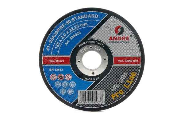Tarcza do cięcia metalu | PRO-LINE | wersja STANDARD | typ 41 | 125 x 3 x 22,2 mm | 95A30RBF - ANDRE 020029