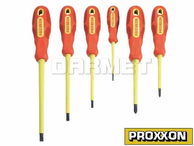 Zestaw wkrętaków izolowanych FLEX-DOT VDE, płaskie i krzyżakowe - 6 sztuk - PROXXON (PR22630)