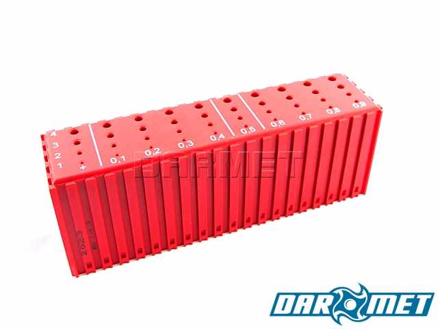 Stojak na wiertła 1 - 4,9 mm | 40 otworów | kolor czerwony (2023)