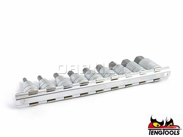 Zestaw nasadek trzpieniowych sześciokątnych z chwytem kwadratowym 1/2", M1212 - 9 szt. - TENGTOOLS (1907-0101)