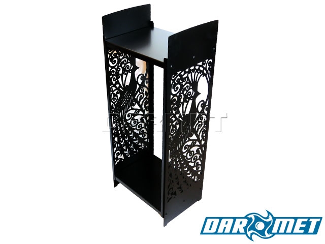 Stojak na drewno kominkowe | 46 x 35 x 115  cm | blacha 2,5 mm | wzór: PAW - DARMET