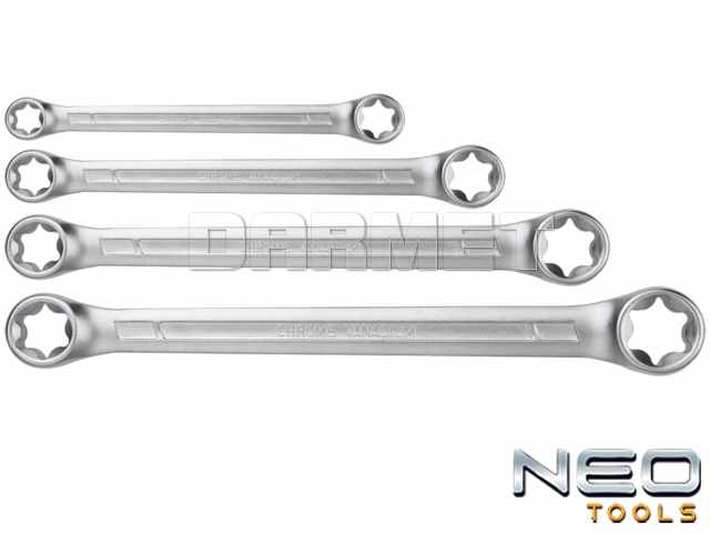 Zestaw kluczy oczkowych Torx - 4 sztuki - NEO TOOLS (09-980)