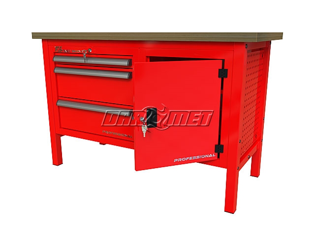 STÓŁ WARSZTATOWY Z SZAFKAMI - 1400x600 mm - FAST SERVICE (P-3-075-01)