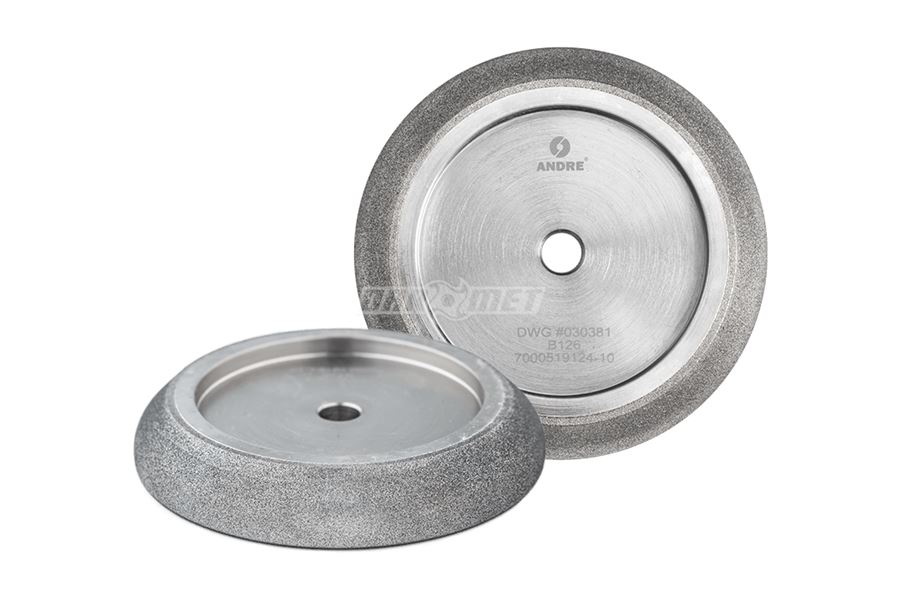 Ściernica profilowa borazonowa CBN do ostrzenia pił taśmowych | 203,2 x 22,23 mm | E25,5 | H32 | B126 | profil 9/29 - ANDRE 863016