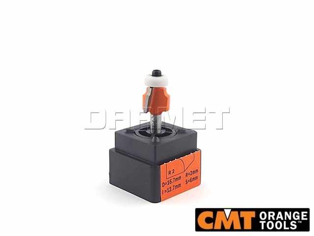 Frez zaokrąglający R2 do drewna z łożyskiem dolnym | 16,7 x 12,7 x 6 mm - CMT (738.167.11)