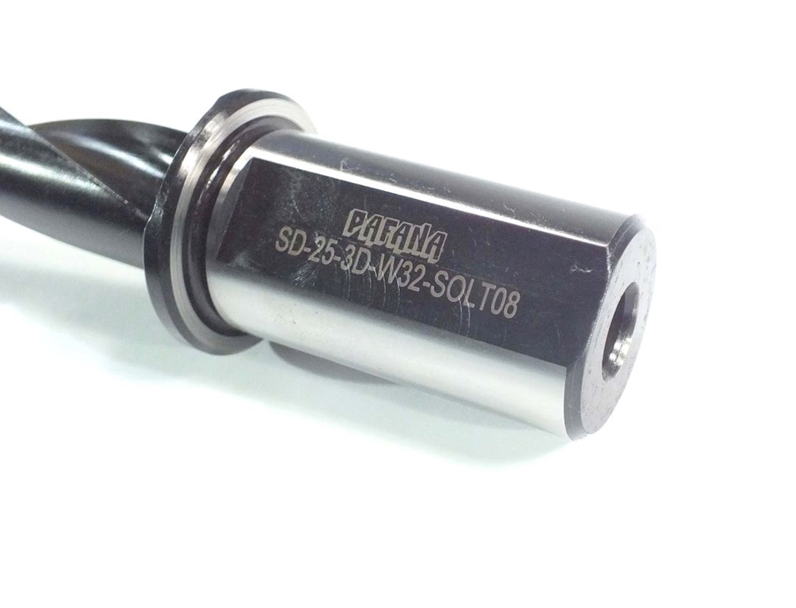 Wiertło składane 25 mm 3xD na płytki wieloostrzowe SOLT | chwyt walcowy 32 mm | chłodzenie wewnętrzne - PAFANA (SD-25-3D-W32-SOLT08)