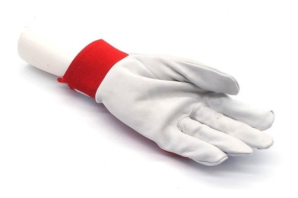 Rękawice robocze szaro-czerwone z koziej skóry i bawełny, 319, rozmiar 10 - Consorte