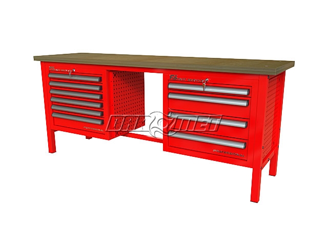 STÓŁ WARSZTATOWY Z SZAFKAMI - 2070x600 mm - FAST SERVICE (P-3-133-01)