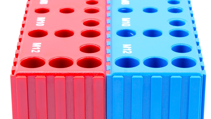 Stojak na gwintowniki M3 - M12 | 28 otworów | kolor czerwony (2071)