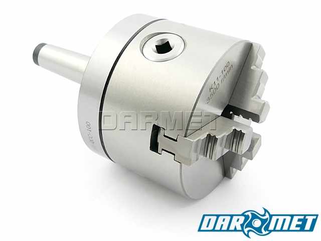 Uchwyt tokarski 100 mm | 3 - szczękowy | mocowanie stożek Morse MS3 - Darmet (DM-376)