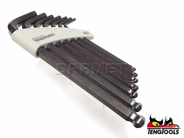 Zestaw kluczy imbusowych z kulistą końcówką, 7 szt. - TENGTOOLS (10955-0202)