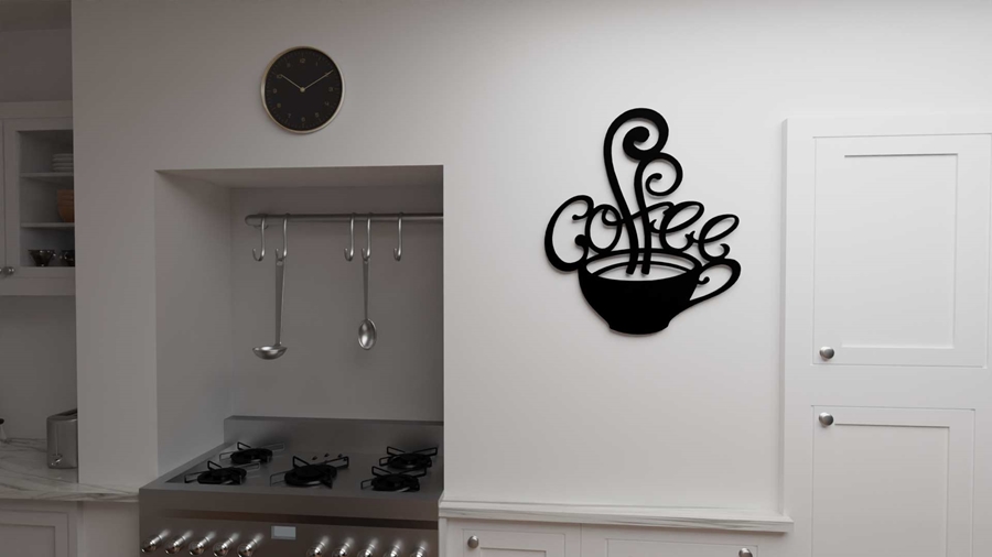 Dekoracja ścienna do kuchni | filiżanka kawy | ażur 62 cm - DARMET