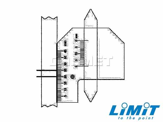 Przymiar spawalniczy do spoin | 0-10 mm | długość 45 mm - Limit 97541007
