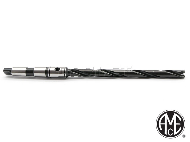 Wiertło płytkowe długie z chwytem stożkowym Morse'a 2, kanałki wiórowe śrubowe - AMEC (26000H-002M)