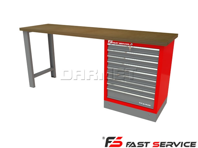 Mocny metalowy stół warsztatowy 209x60cm - FAST SERVICE (T-11-01)