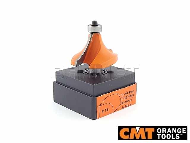 Frez zaokrąglający R19 do drewna z łożyskiem dolnym | 50,8 x 25,4 x 12 mm - CMT (938.990.11)