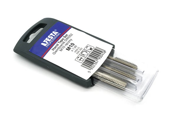 Gwintownik ręczny do gwintu metrycznego zwykłego, komplet 3 szt. (RM ≤ 600), DIN 352/3, HSS-G - M10 - FENES 450458