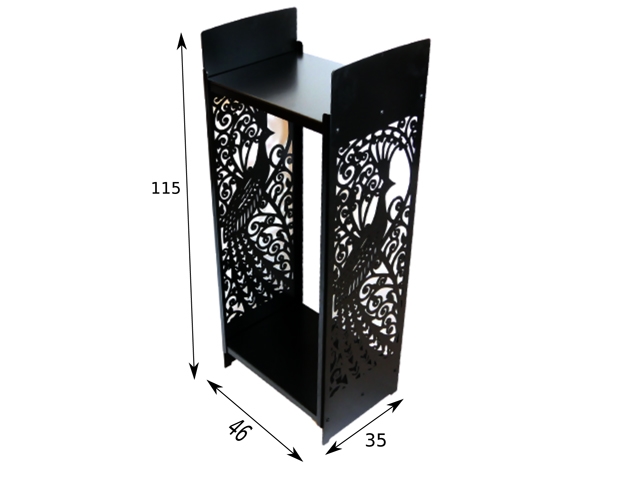 Stojak na drewno kominkowe | 46 x 35 x 115  cm | blacha 2,5 mm | wzór: PAW - DARMET