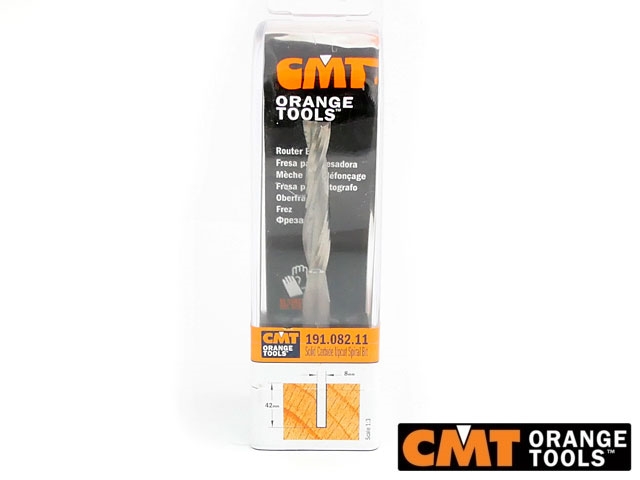 Frez spiralny wykańczający - pozytyw | 8 x 42 x 8 mm - CMT (191.082.11)