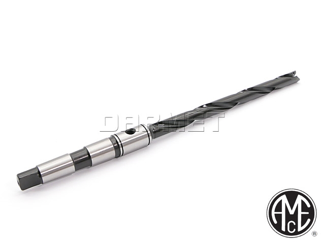 Wiertło płytkowe długie z chwytem stożkowym Morse'a 2, kanałki wiórowe śrubowe - AMEC (26000H-002M)