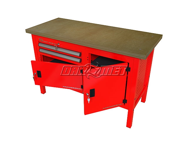 STÓŁ WARSZTATOWY Z SZAFKAMI - 1400x600 mm - FAST SERVICE (P-3-077-01)
