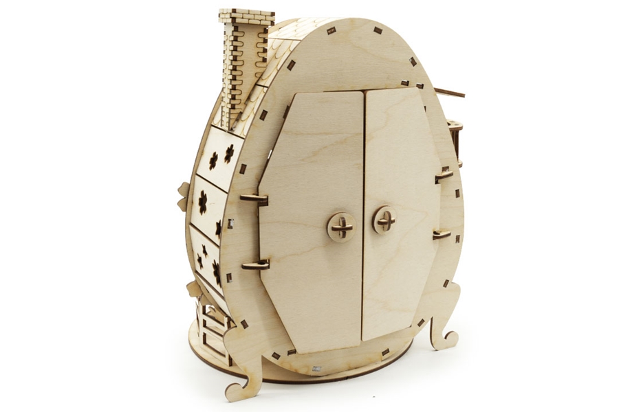 Ozdoba wielkanocna | drewniany domek na jajka