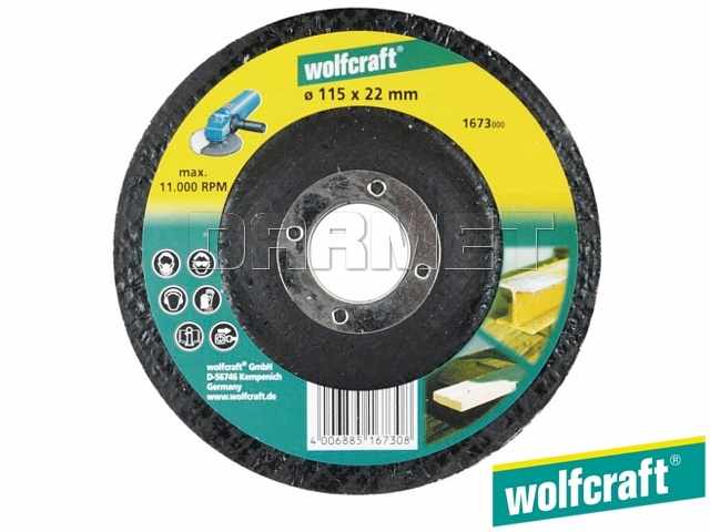 Uniwersalny dysk czyszczący, 115 x 22,2 mm (Włosy Murzyna) - WOLFCRAFT WF1673000