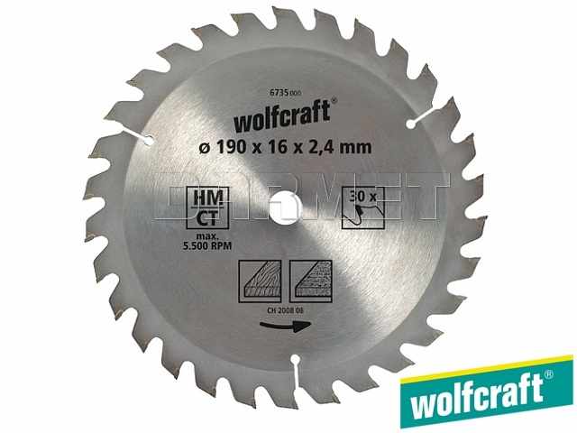 Piła tarczowa 210 x 30 mm do pilarek ręcznych | 30 zębów | seria brązowa - WOLFCRAFT WF6737000