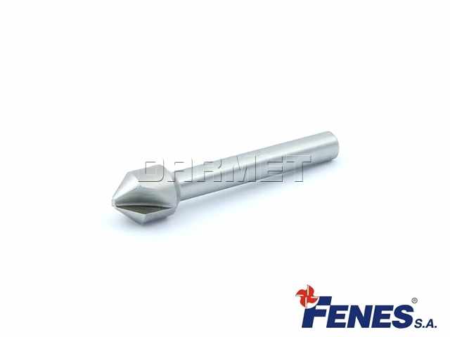 Pogłębiacz stożkowy 3-ostrzowy 90° z chwytem walcowym, DIN 335-C HSS - 10,4MM - FENES